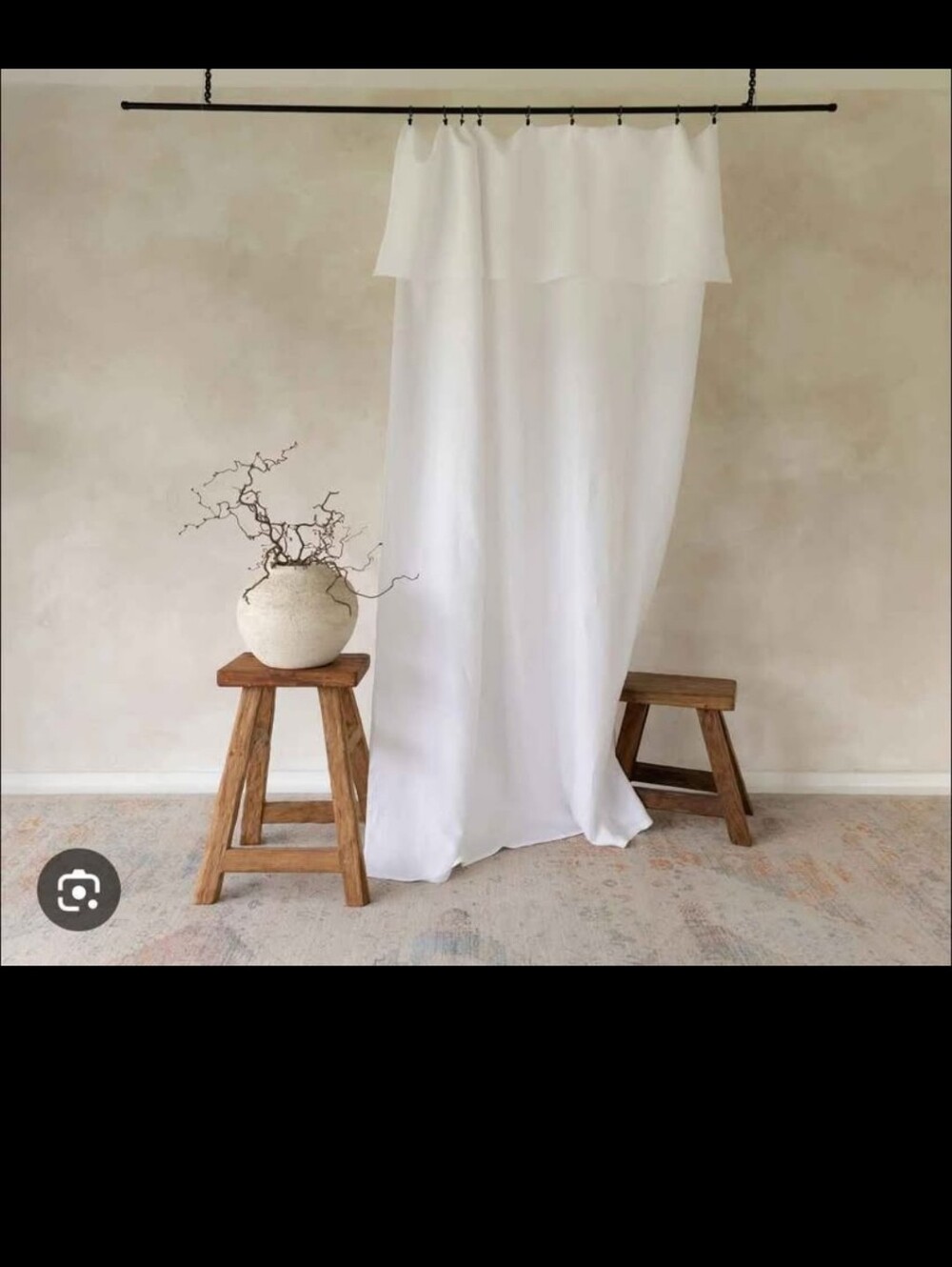 50x62 linen blend shower curtain oatmeal natural color new